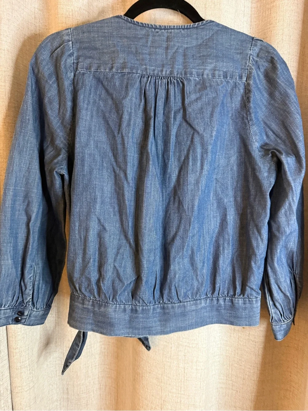 Madewell Indigo Wrap Blouse with Tie Waist